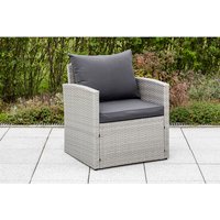 MERXX Gartenmöbelset »Lanzarote«, Stahl/Kunststoff, Sessel, inkl. Sitz- und Rückenkissen Stück - grau von Merxx