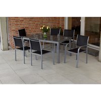 MERXX Gartenmöbelset »Ostia«, 6 Sitzplätze, Aluminium/Textil - schwarz von Merxx