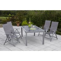 MERXX Gartenmöbelset »Taviano«, 4 Sitzplätze, Aluminium/Textil - silberfarben von Merxx