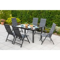 MERXX Gartenmöbelset »Taviano«, 6 Sitzplätze, Aluminium/Textil - grau von Merxx