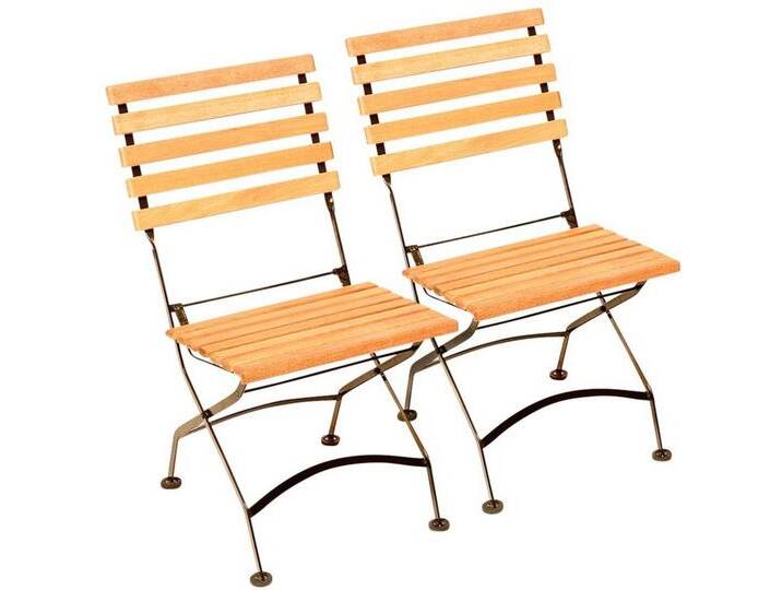 MERXX Gartenstuhl (Set, 2 St), 2er Set, Eukalyptus, klappbar, schwarz, braun von Merxx