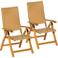 MERXX Gartenstuhl "Capri", (Set), 2 St., 2er Set, Akazie/Polyrattan, klappbar, natur von Merxx
