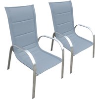 MERXX Gartenstuhl "Lucca", (Set), 2 St., 2er Set, Alu/Textil, stapelbar von Merxx