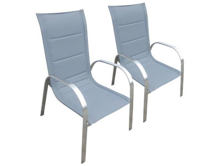 MERXX Gartenstuhl Lucca (Set, 2 St), 2er Set, Alu/Textil, stapelbar, grau von Merxx
