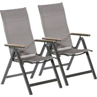 MERXX Gartenstuhl "Trivero", (Set), 2 St., 2er Set, Alu/Textil, klappbar, braun von Merxx