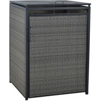 MERXX Mülltonnenbox, BxHxT: 64 x 109 x 64 cm, Aluminium/Stahl/Kunststoffgeflecht - grau von Merxx