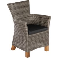 MERXX Sessel »Toskana«, BxHxT: 66 x 88 x 66 cm, Aluminium/Kunststoffgeflecht/Akazienholz - grau von Merxx