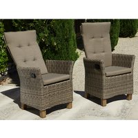 MERXX Sessel »Toskana«, BxTxH: 59  x 65,5  x 110  cm, Aluminium/ Akazienholz/ Kunststoffgeflecht - beige von Merxx