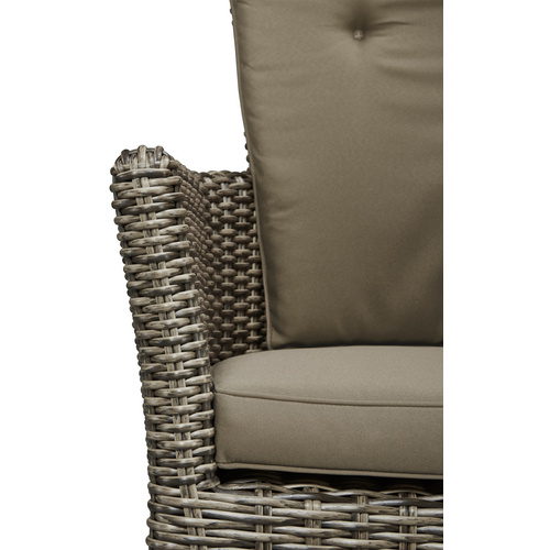 MERXX Sessel »Toskana«, BxTxH: 66  x 61  x 111  cm, Aluminium/ Akazienholz/ Kunststoffgeflecht - beige von Merxx