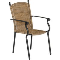 MERXX Stapelsessel »Roma«, BxHxT: 57 x 91.5 x 57 cm, Aluminium/Kunststoffgeflecht - grau von Merxx