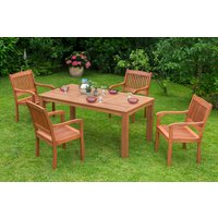 Maracaibo Set 5tlg. Tisch 170x90 cm von Merxx
