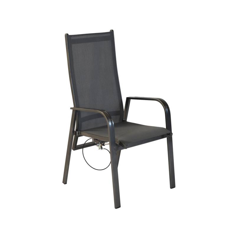 Merxx Alassio Gartensessel Gasdruck-verstellbar 2er-Set Aluminium/Textil von Merxx