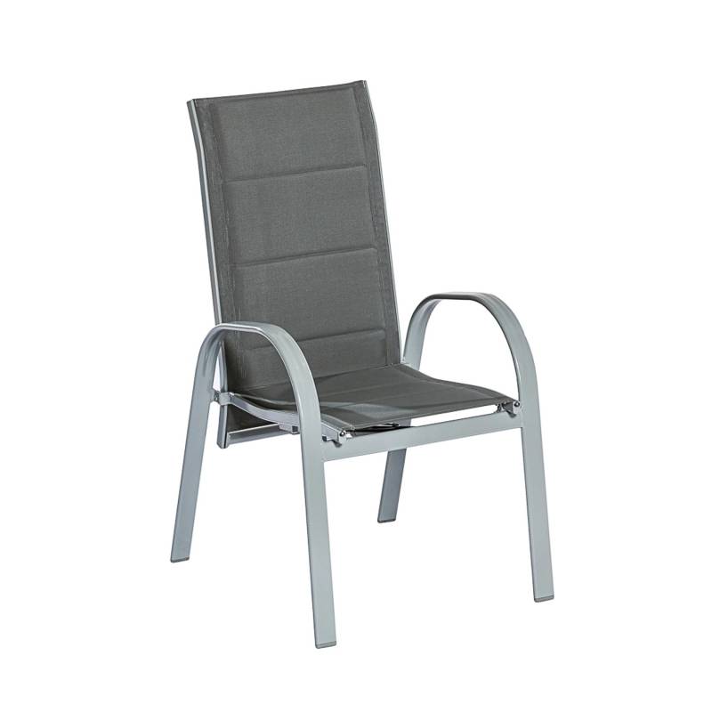 Merxx Amalfi Stapelsessel 2er-Set Gasdruck Silber-Anthrazit von Merxx