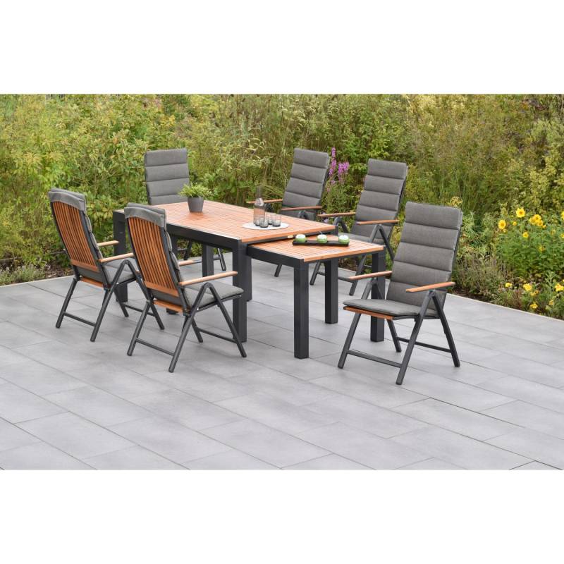 Merxx Athos Set 13-tlg Flex-Gartentisch Ausziehbar 180/360 x 100 cm inkl. Kissen von Merxx