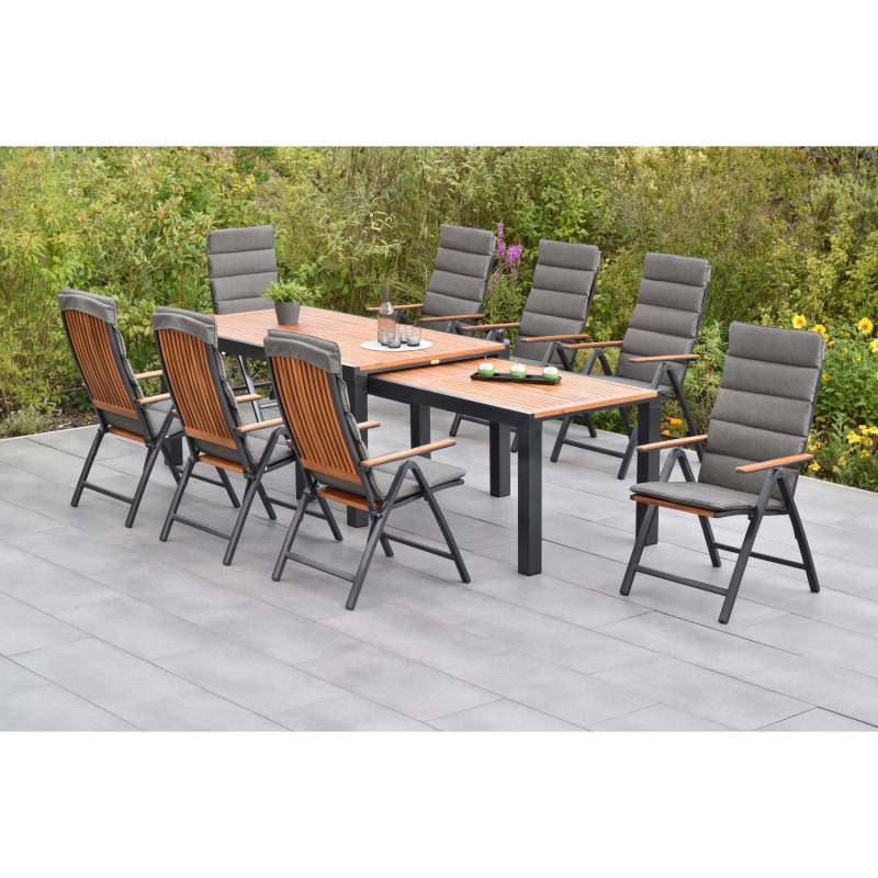 Merxx Athos Set 17-tlg Flex-Gartentisch Ausziehbar 180/360 x 100 cm inkl. Kissen von Merxx