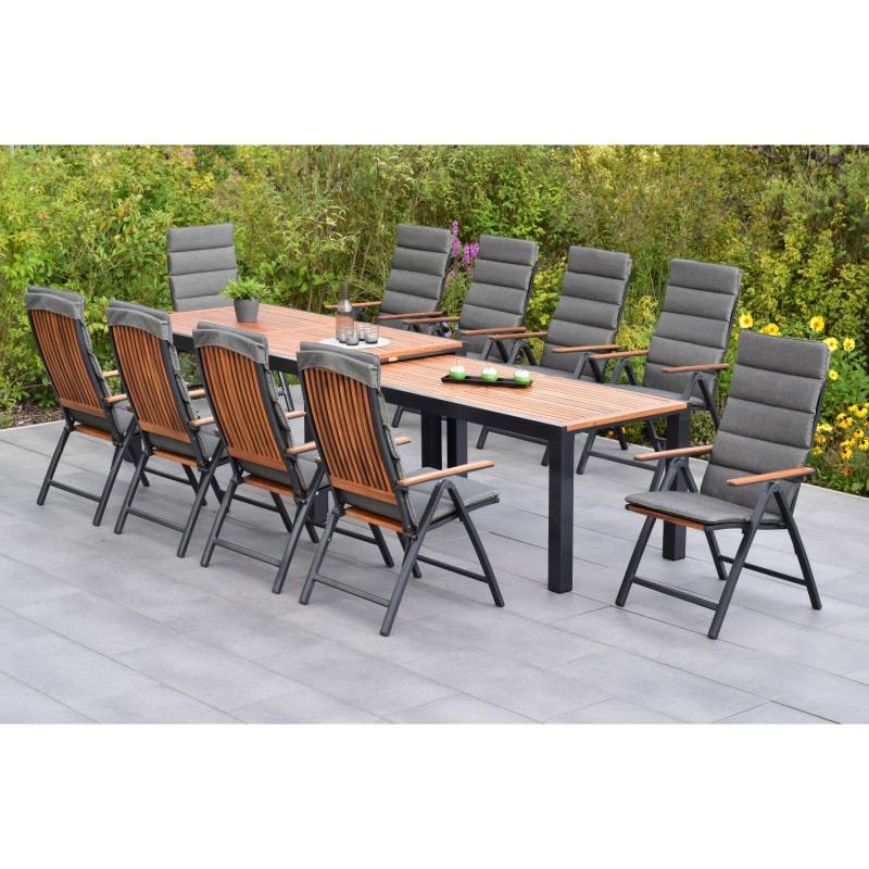 Merxx Athos Set 21-tlg Flex-Gartentisch Ausziehbar 180/360 x 100 cm inkl. Kissen von Merxx