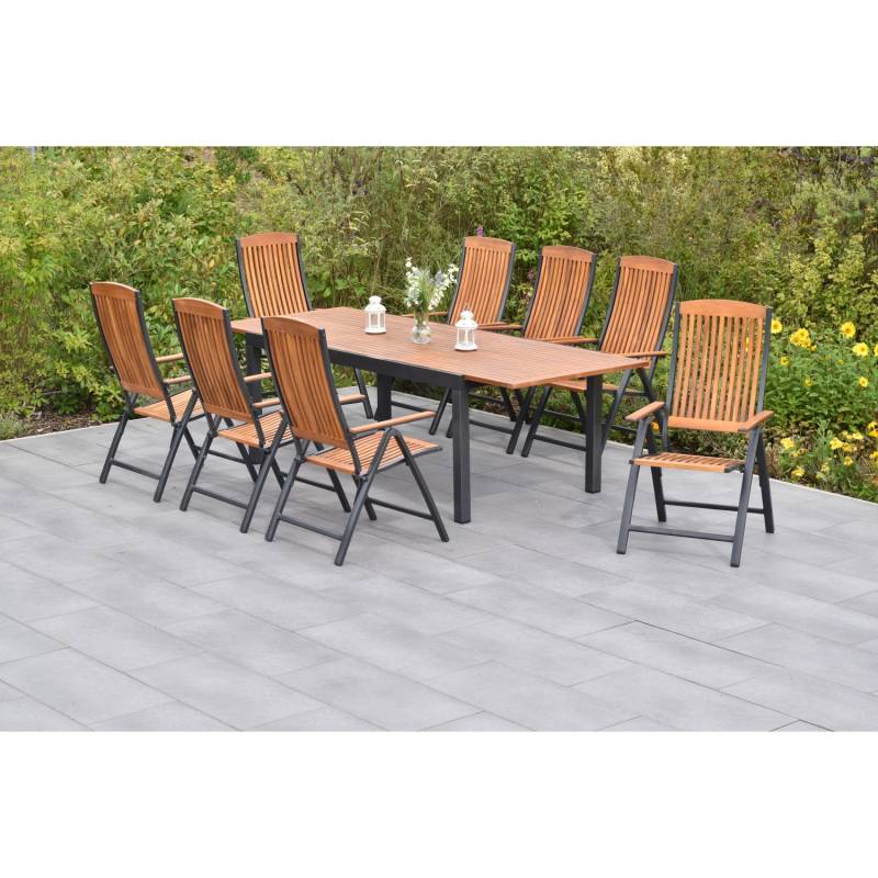 Merxx Athos Set 9-tlg. mit Gartentisch Ausziehbar 180/250 x 100 cm von Merxx