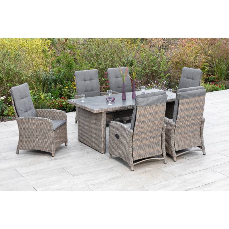 Merxx Atrani Set 7-tlg. 6 Sessel mit Gasdruck Gartentisch 200 x 100 cm Merxx Atrani Set 7-tlg. 6 Sessel mit Gasdruck Gartentisch 200 x 100 cm von Merxx