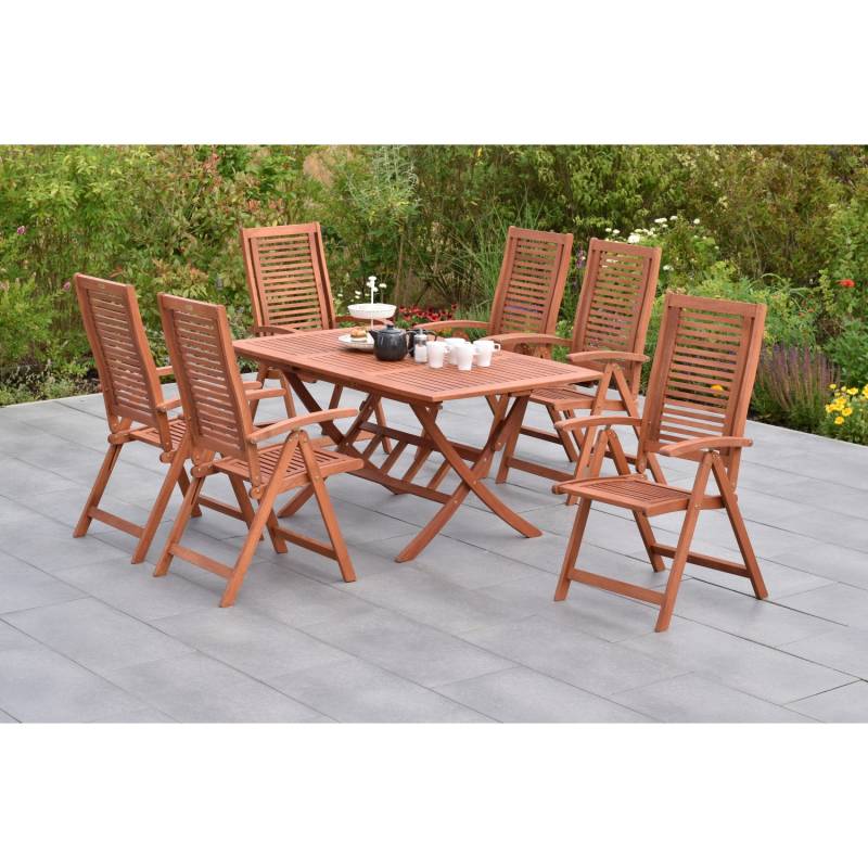 Merxx Cordoba Gartenmöbel-Set 7-tlg. 6 Klappsessel Klapp-Gartentisch Ausziehbar Merxx Cordoba Gartenmöbel-Set 7-tlg. 6 Klappsessel Klapp-Gartentisch Ausziehbar von Merxx