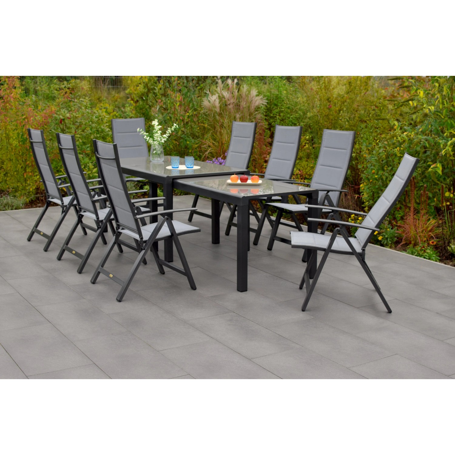 Merxx Florenz Set 9-tlg. 8 Klappsessel Flex-Gartentisch Ausziehbar Merxx Florenz Set 9-tlg. 8 Klappsessel Flex-Gartentisch Ausziehbar von Merxx