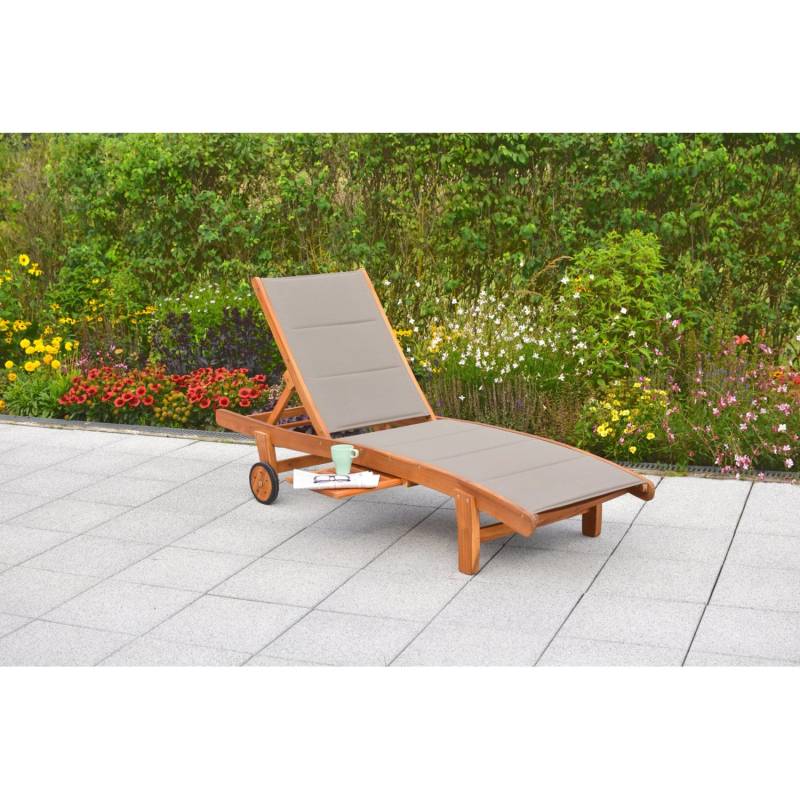 Merxx Gartenliege Acapulco gepolstert Akazie/Textil von Merxx