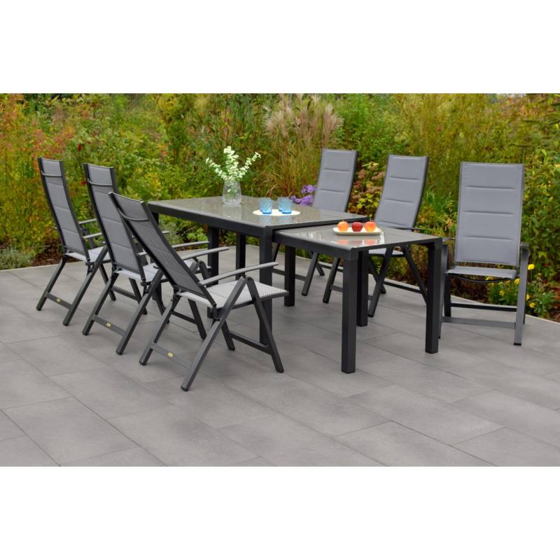 Merxx Gartenmöbel-Set Florenz 8-teilig mit Flex-Ausziehtisch von Merxx