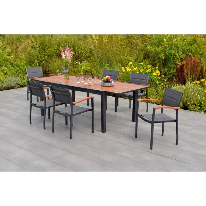 Merxx Gartenmöbel-Set Paxos 7-teilig 180 cm x 100 cm x 75 cm von Merxx