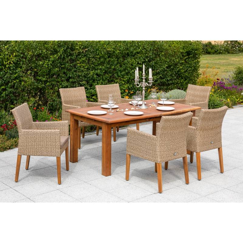 Merxx Gartenmöbel-Set Ranzano 7-teilig Doppelausziehtisch von Merxx