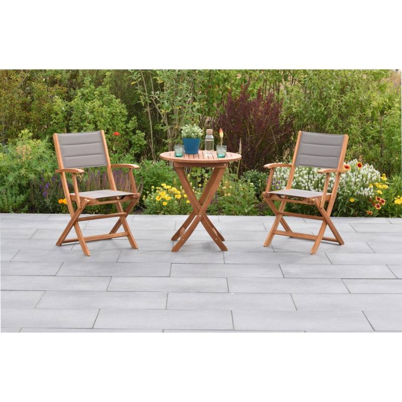 Merxx Gartenmöbelset Acapulco 3tlg. inkl. Klappsessel u. Klapptisch ru. Ø 65 cm Merxx Gartenmöbelset Acapulco 3tlg. inkl. Klappsessel u. Klapptisch ru. Ø 65 cm von Merxx