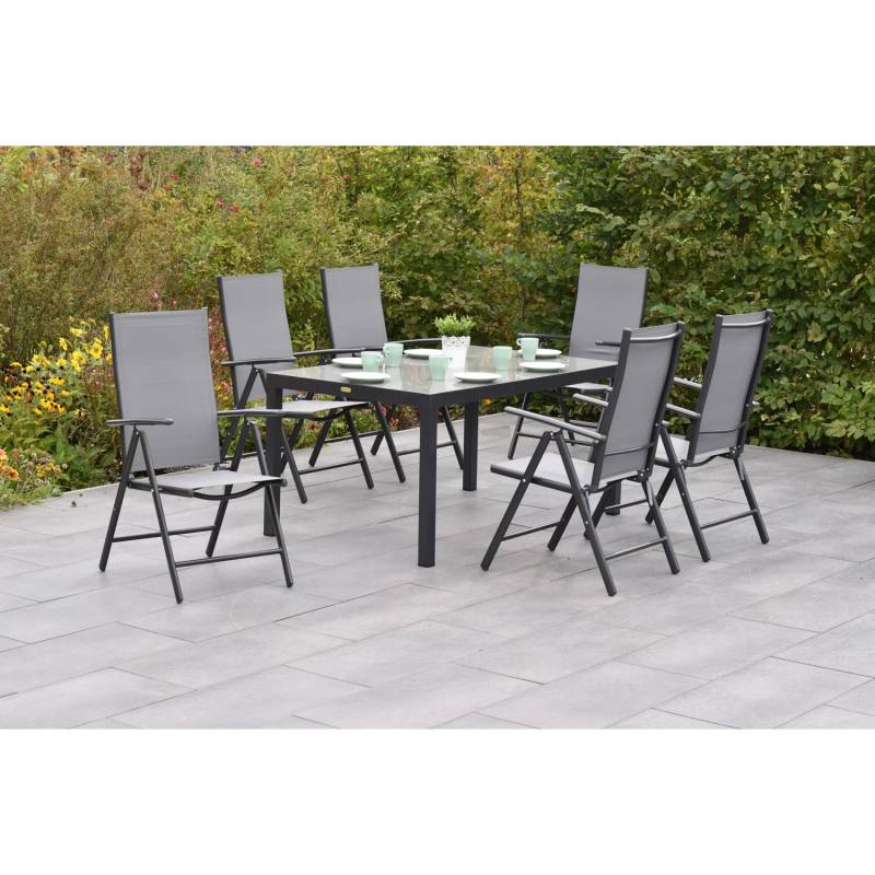 Merxx Gartenmöbelset Amalfi 7tlg. Sessel u. Ausziehtisch von Merxx