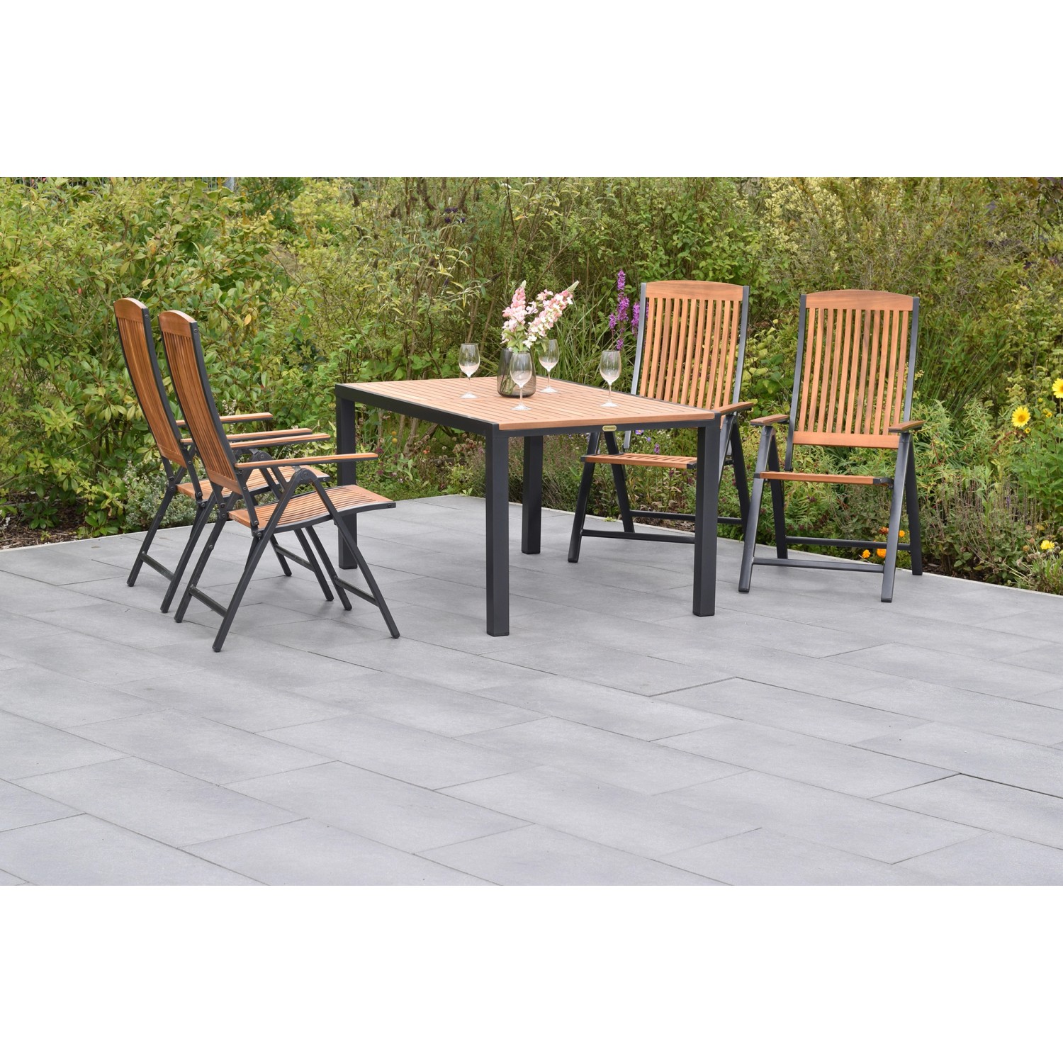 Merxx Gartenmöbelset Athos 5tlg. inkl. Klappsessel u. Tisch 150 x 90 cm Merxx Gartenmöbelset Athos 5tlg. inkl. Klappsessel u. Tisch 150 x 90 cm von Merxx