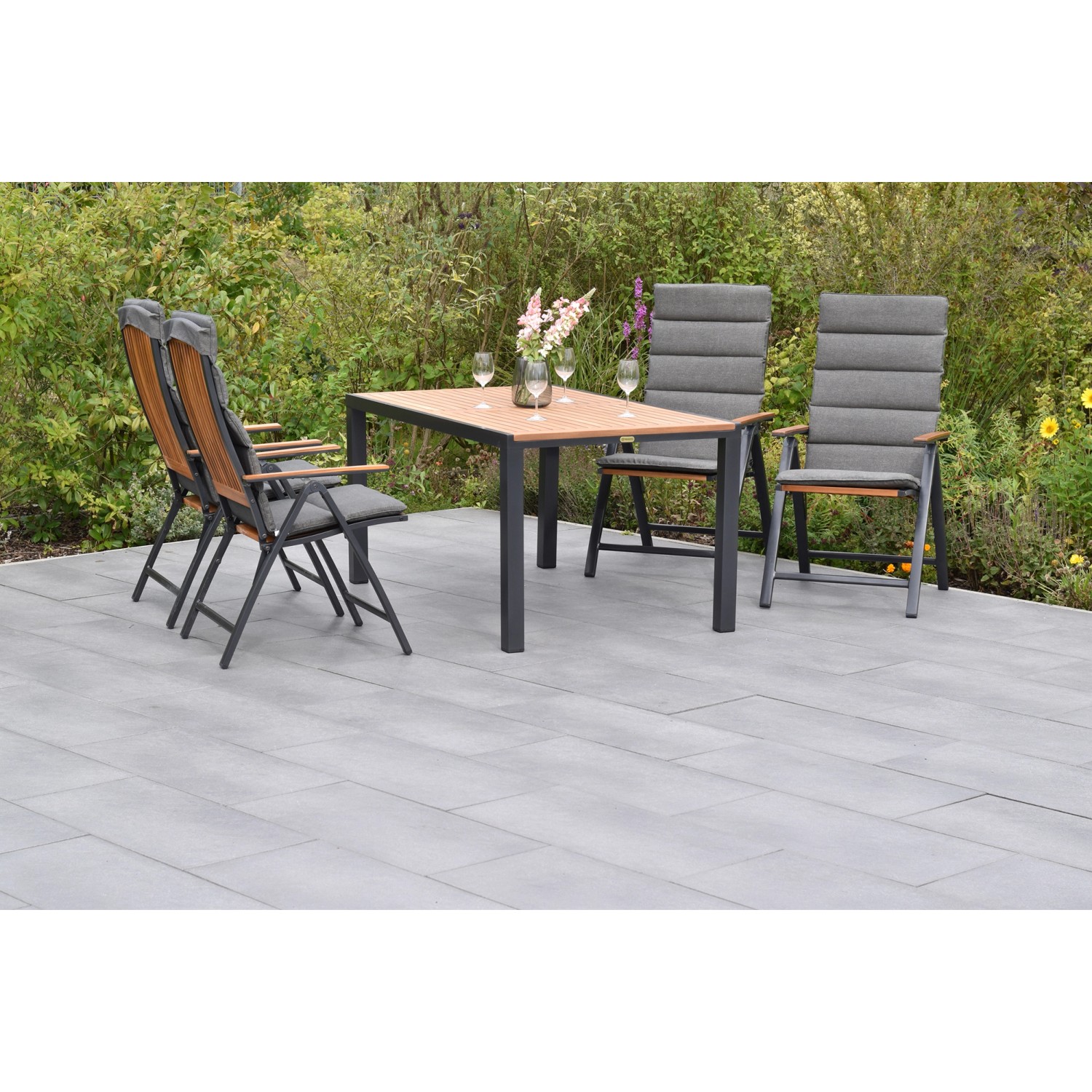 Merxx Gartenmöbelset Athos 9tlg. inkl. Klappsessel, Auflagen u. Tisch 150x90 cm Merxx Gartenmöbelset Athos 9tlg. inkl. Klappsessel, Auflagen u. Tisch 150x90 cm von Merxx