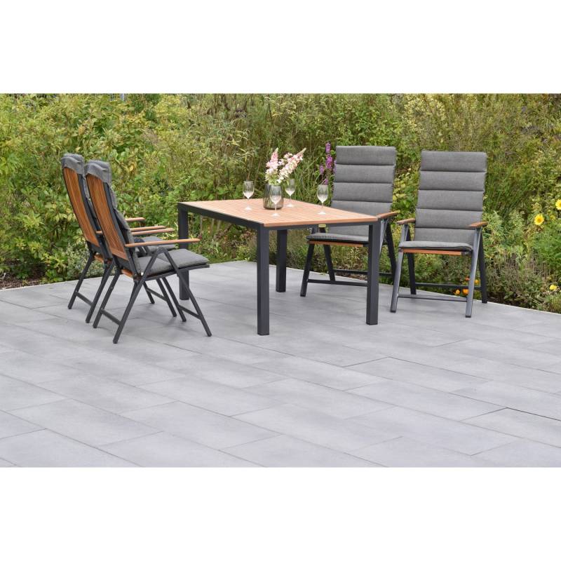 Merxx Gartenmöbelset Athos 9tlg. inkl. Klappsessel, Auflagen u. Tisch 150x90 cm von Merxx