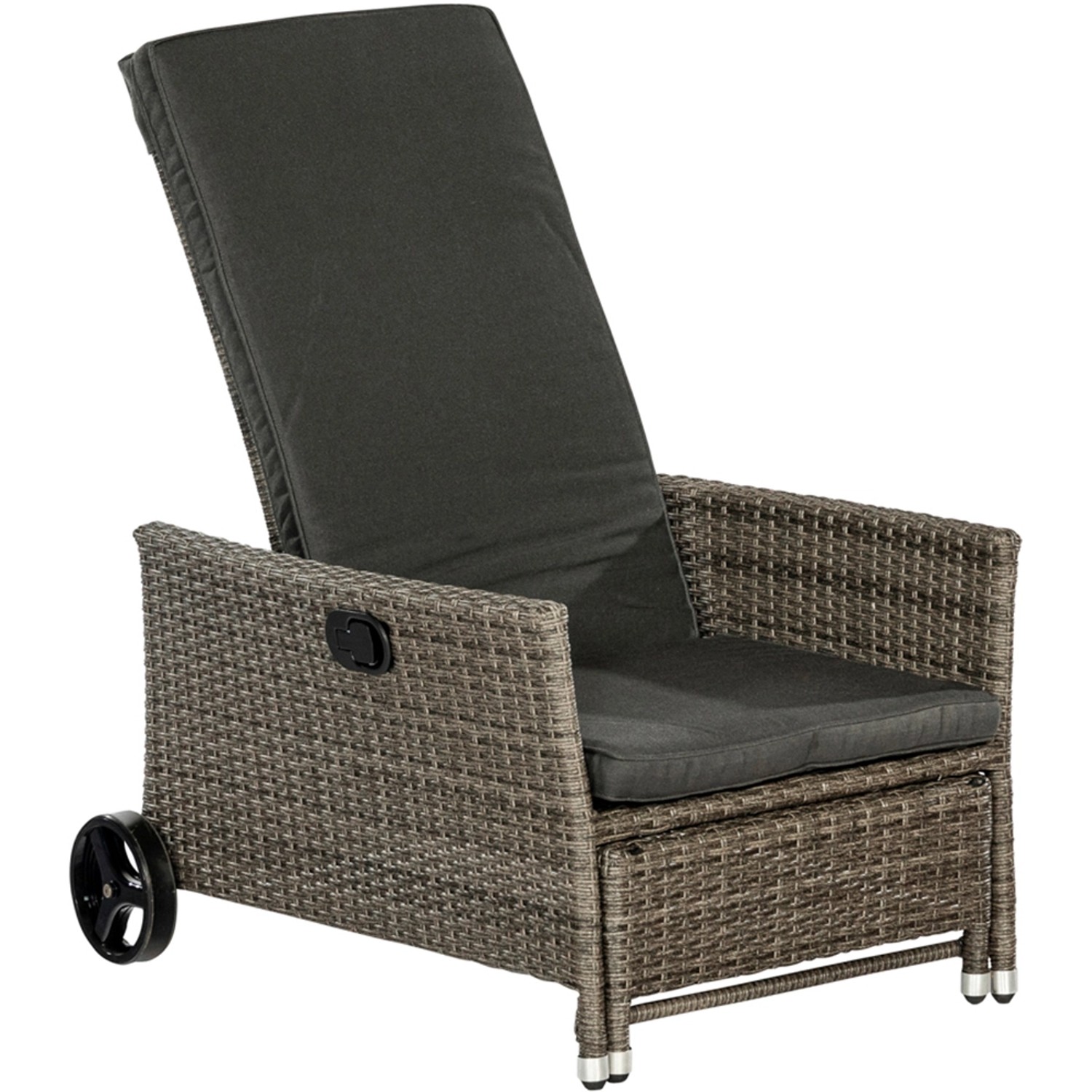 Merxx Gartenstuhl Komfort Deckchair inkl. Auflage 175 cm x 68 cm x 105 cm von Merxx