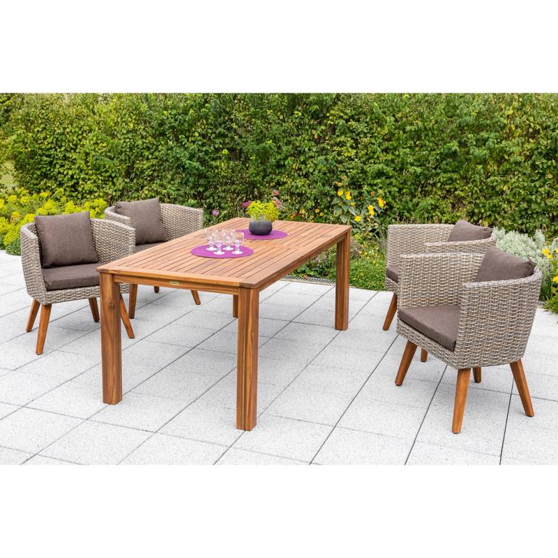 Merxx Imperia Set 5-tlg. 4 Sessel Gartentisch 185 x 90 cm von Merxx