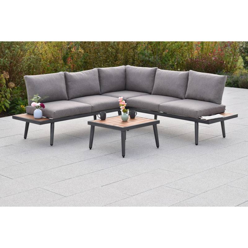 Merxx Korfu Eck-Set Eckbank mit seitlicher Ablage Gartentisch von Merxx