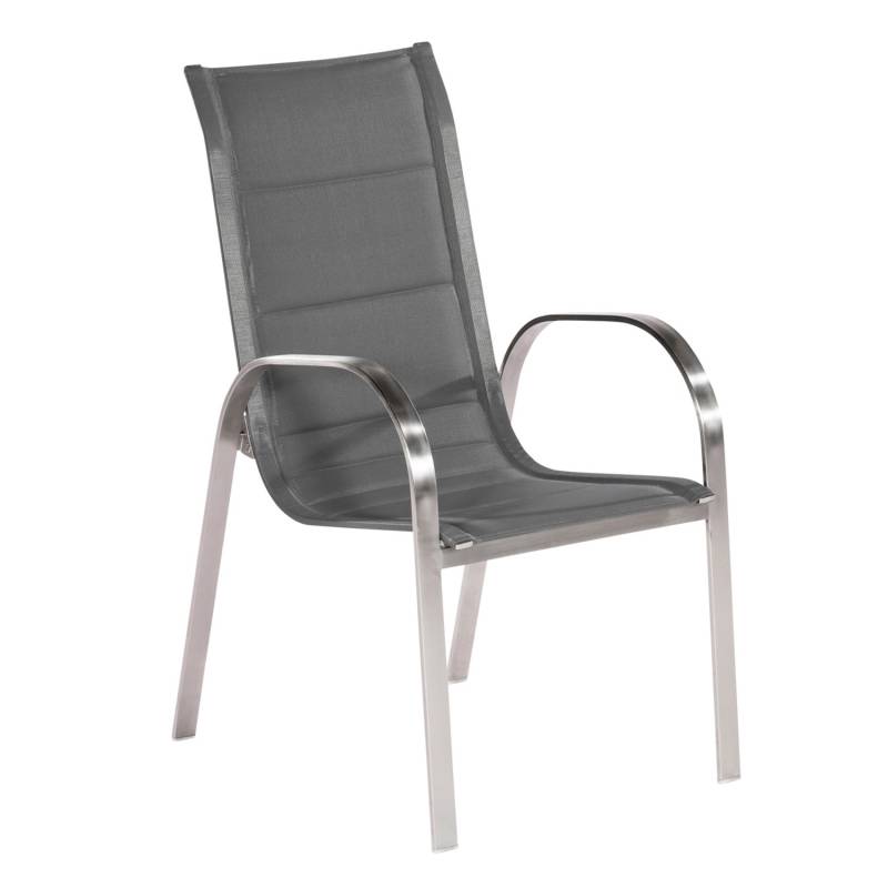 Merxx Lucca Stapelsessel 2er-Set Edelstahl/Textil von Merxx