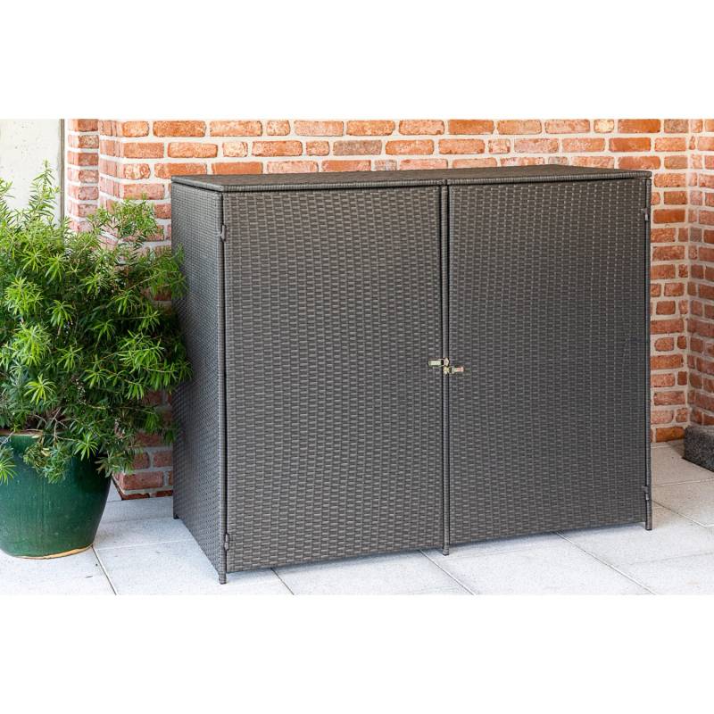 Merxx Mülltonnenabdeckung 2 x 240 l Tonnen Grau von Merxx