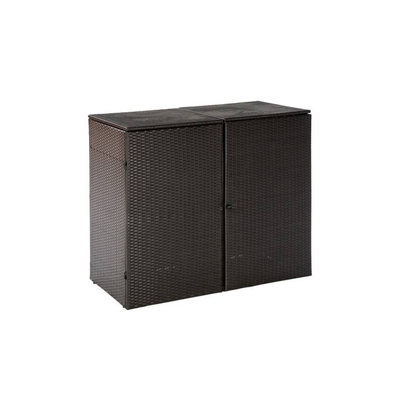Merxx Mülltonnenabdeckung 2 x 80-120 l Tonnen Braun von Merxx