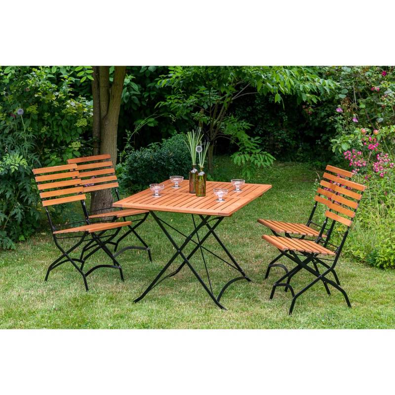 Merxx Schlossgarten Set 5-tlg. 4 Klappstühle Gartentisch 120 x 80 cm von Merxx