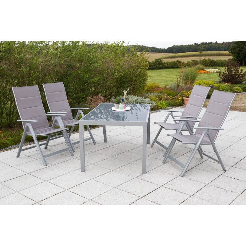 Merxx Taviano Set 5-tlg. 4 Klappsessel Gartentisch 150 x 90 cm Diamantbraun von Merxx