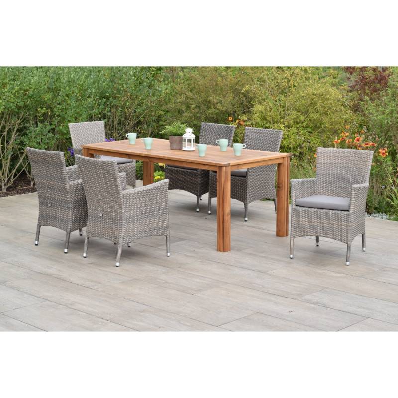 Merxx Teneriffa Set 13-tlg. mit Gartentisch 185 x 90 cm inkl. Kissen von Merxx