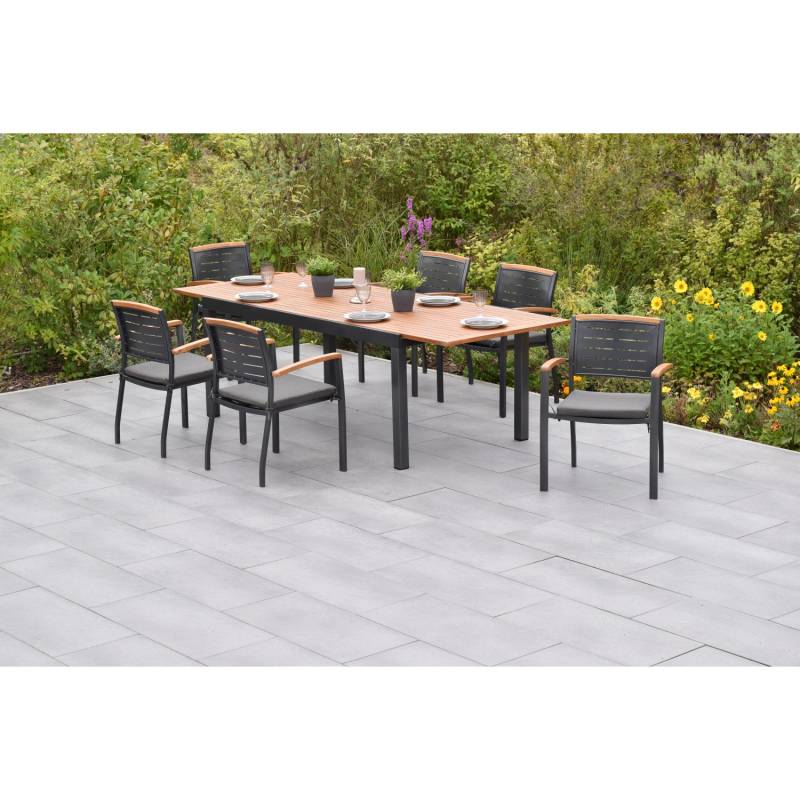 Merxx Tinos Set 13-tlg. mit Gartentisch Ausziehbar 180/250 x 100 cm inkl. Kissen von Merxx