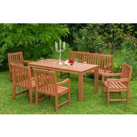 Santos Set 6tlg. 3er Bank, Tisch 170x90 cm von Merxx