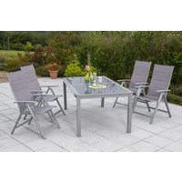 Taviano Set 5tlg. Ausziehtisch silber/diamantbraun von Merxx