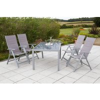 Taviano Set 5tlg. Tisch 150x90 cm silber/diamantbraun von Merxx