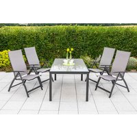 Vicenza Set 5tlg. graphit/diamantbraun Tisch 150x90 cm von Merxx