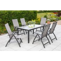 Vicenza Set 7tlg. graphit/diamantbraun Tisch 150x90 cm von Merxx