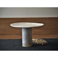 Keramikschale Snow Joint/Hohe Dekoschale Obstteller Weiß Gesprenkelt von MeschedeArtCeramics