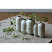 Keramikvase Broken Edge/Blumenvase Samtweiß 5Er Vasengruppe von MeschedeArtCeramics